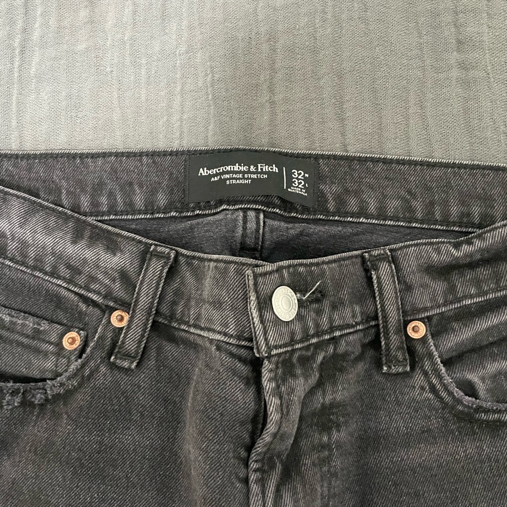 Abercrombie & Fitch Men's Dark Gray Straight Jeans
